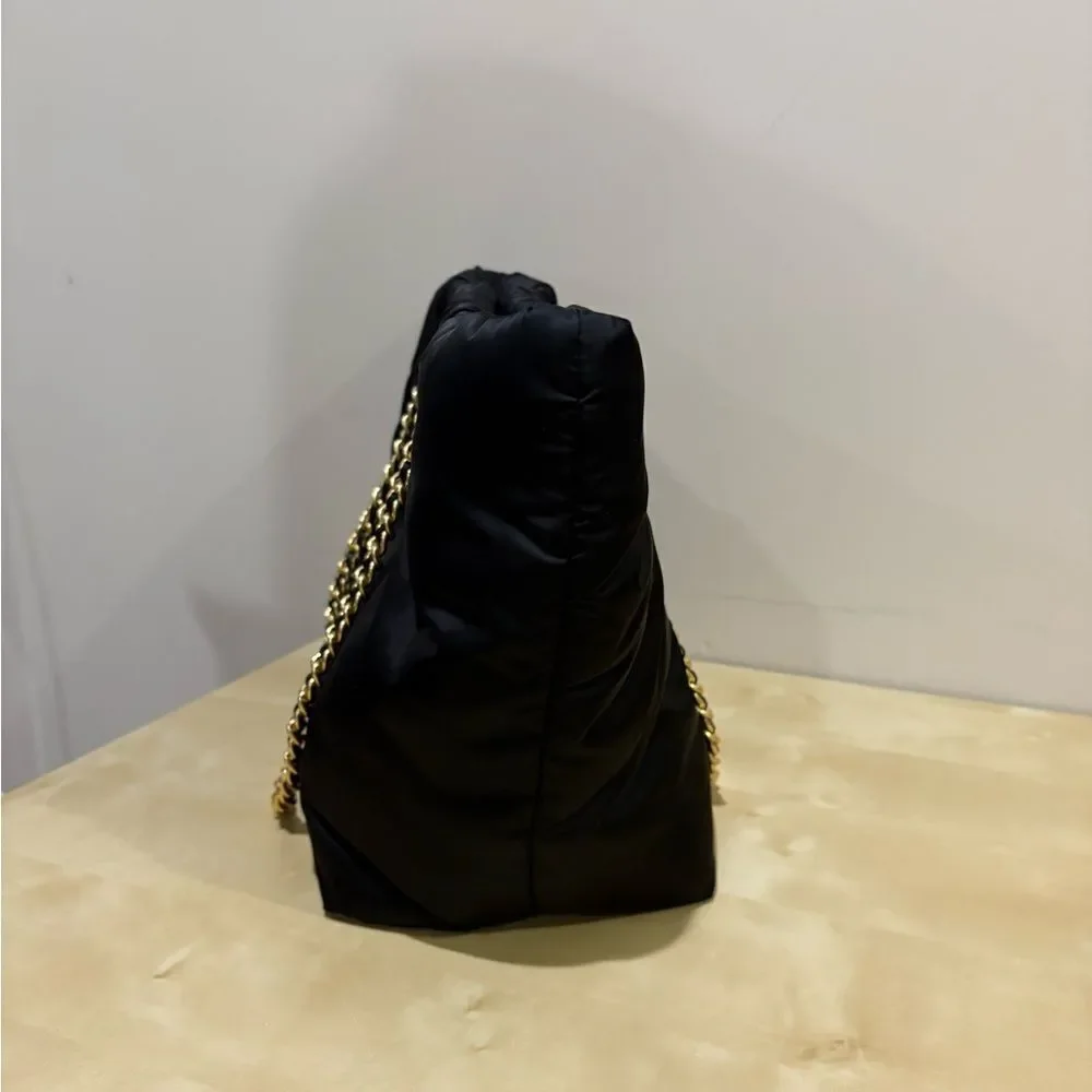 New Tory Burch ELLA PUFFY CHAIN TOTE BLACK